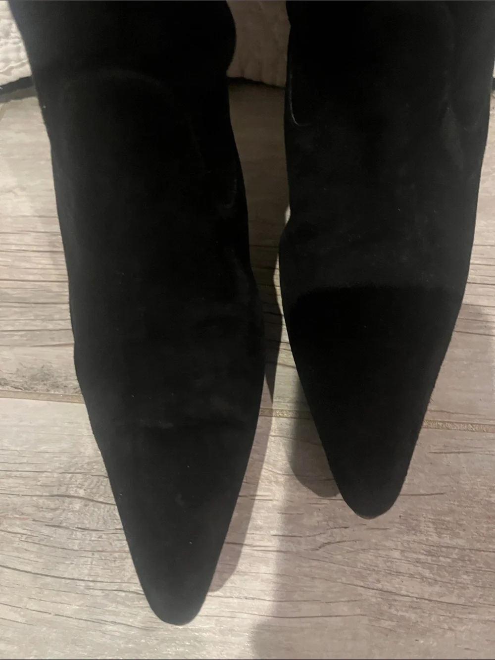 Black Over-the-Knee Pointed-Toe Boots
